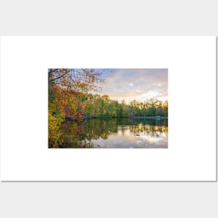 Dusk on Autumn Lake Posters and Art